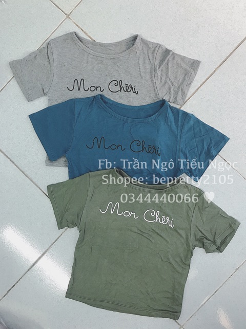 Áo croptop ngắn tay Mon Cheri