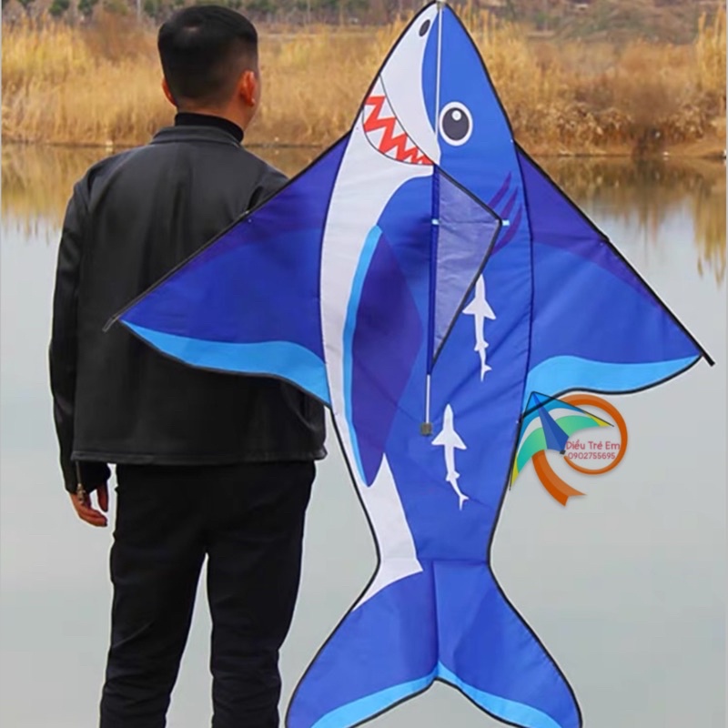 {2023} [MUA 1 TẶNG 1] Diều cá mập baby shark - TẶNG tay cầm thả diều 150 mét  diều giá rẻ, diều 3d, diều đẹp