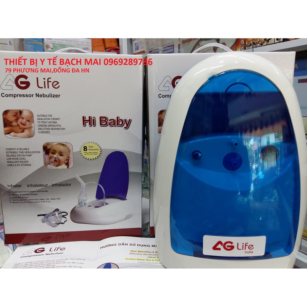 Máy Xông Hút Mũi Hi Baby Aglife 2 Trong 1 + 01 Đầu Hút Mềm