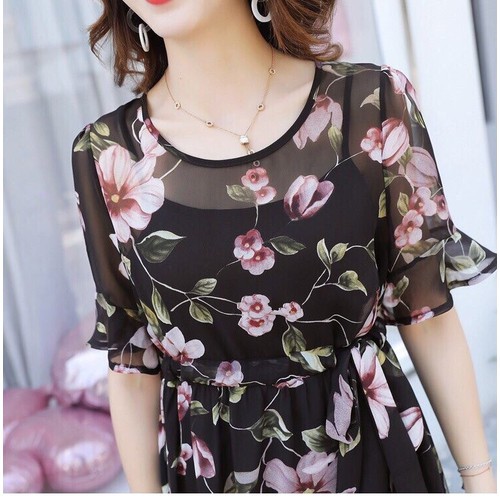 ĐẦM MAXI HOA KÈM LÓT