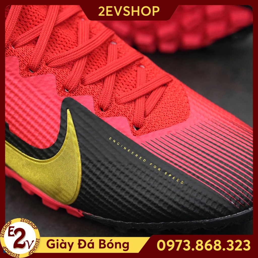 [FreeShip][Tặng Tất/Túi]Giày Đá Bóng 𝗧𝗙 𝗡𝗶𝗸𝗲 𝗠𝗲𝗿𝗰𝘂𝗿𝗶𝗮𝗹 𝗩𝗜𝗜 𝗔𝗰𝗮𝗱𝗲𝗺𝘆 Đỏ Vàng Cao Cổ Đã Khâu