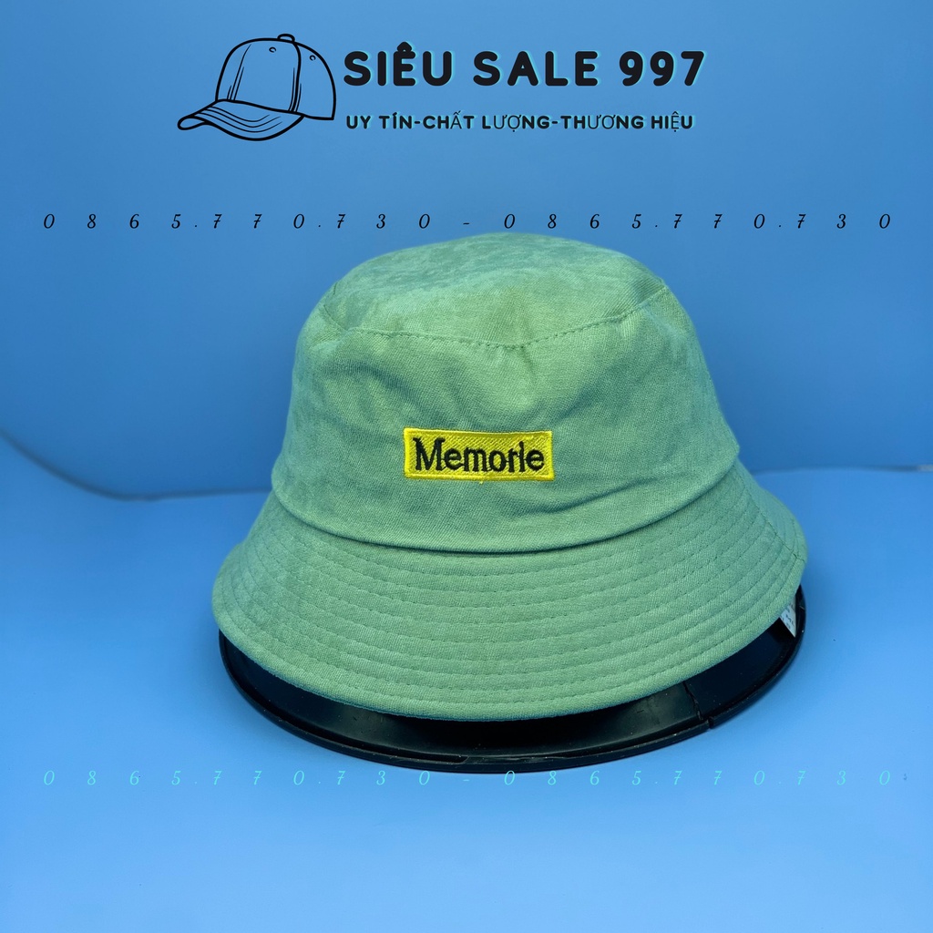 MŨ BUKCET MEMORIE NHUNG MỊN - NÓN RỘNG VÀNH THÊU LOGO FORM CHUẨN ĐẸP THỜI TRANG NAM NỮ