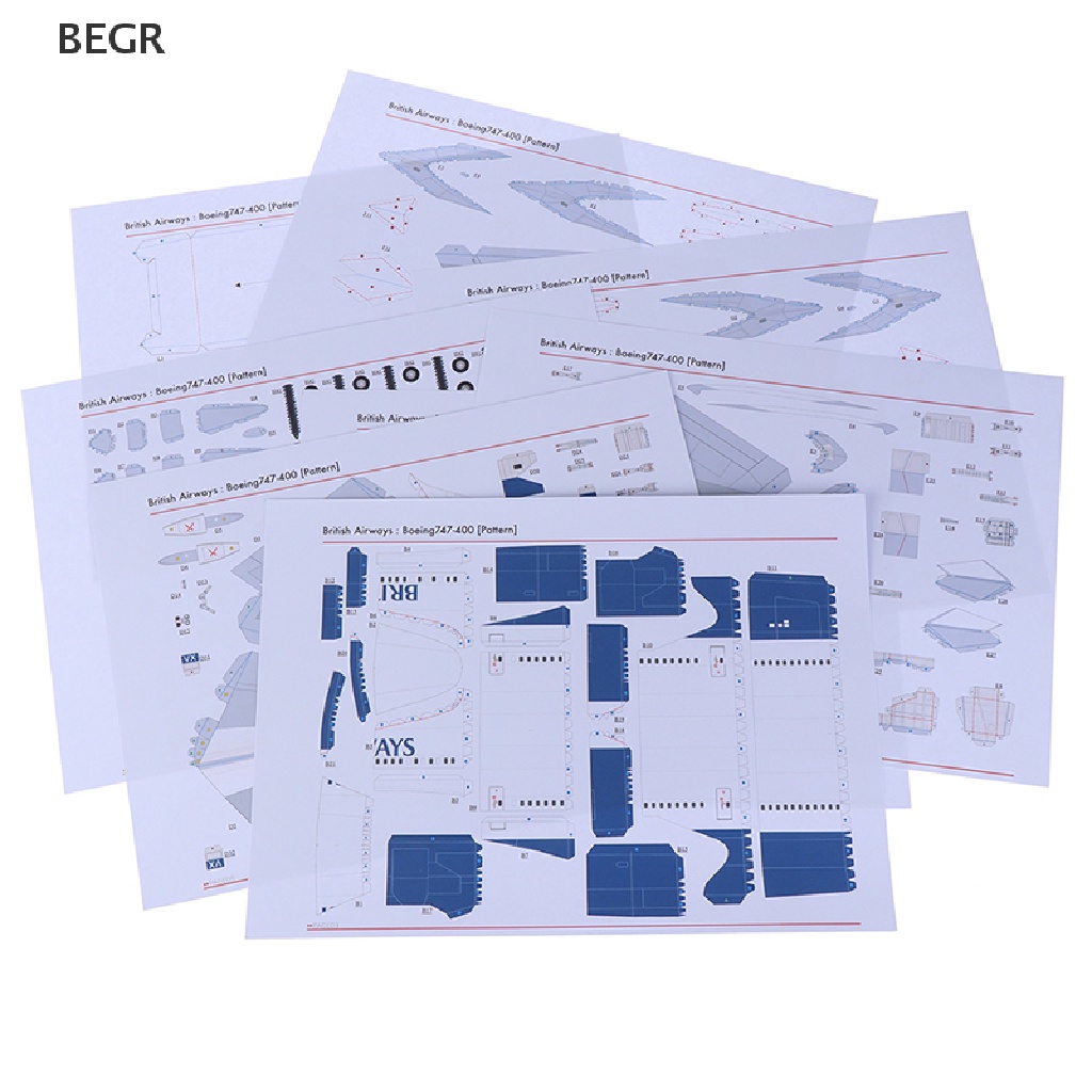 Mô Hình Máy Bay Boeing 747 3D Bằng Giấy Tỉ Lệ 1: 144