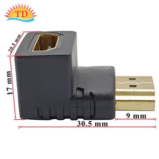 Đầu nối hdmi vuông góc 90 độ 1 đầu đực 1 đầu cái