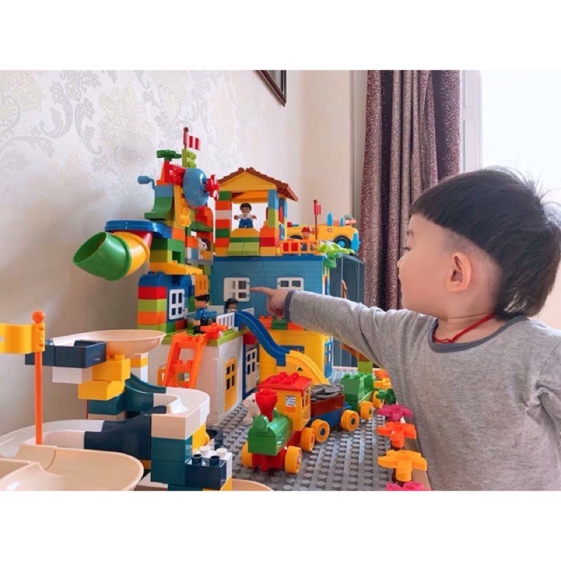 Đồ chơi xếp hình lâu đài size lego Duplo , mô hình xây dựng lắp ráp cho bé thoả sức sáng tạo phát triển tư duy