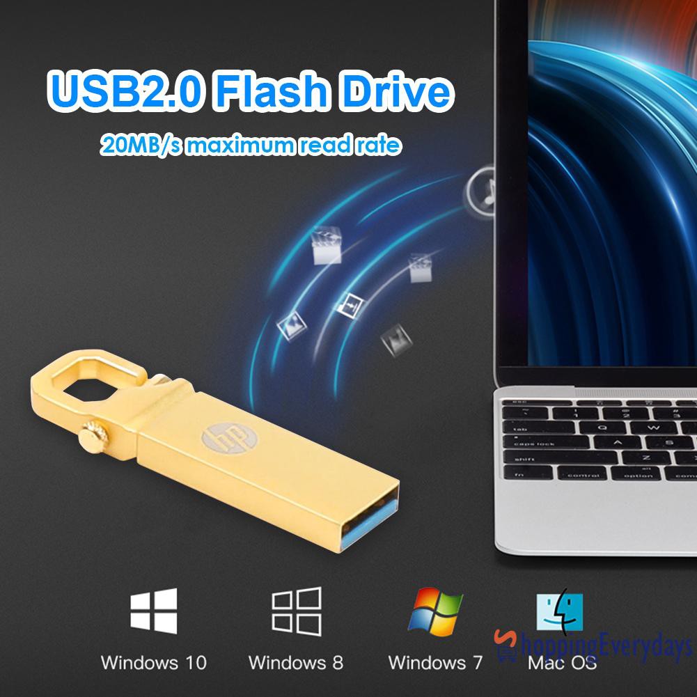 Usb 2.0 Bằng Kim Loại Chống Nước Có Móc Khóa