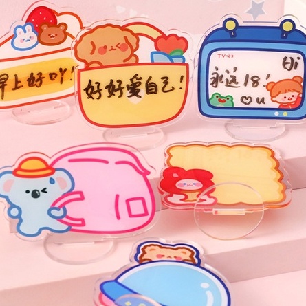 &lt;Video Review&gt; Bảng Ghi Chú Acrylic Tấm Trong Suốt Mini Hoạt Hình Để Bàn Tiện Lợi Học Tập Họp Văn Phòng D051