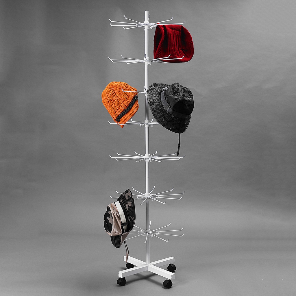 Giá Đỡ Trưng Bày 7 Tầng Có 70 Móc Có Thể Xoay Dùng Để Treo Nón / Tóc Giả / Khăn Choàng / Vòng Tay