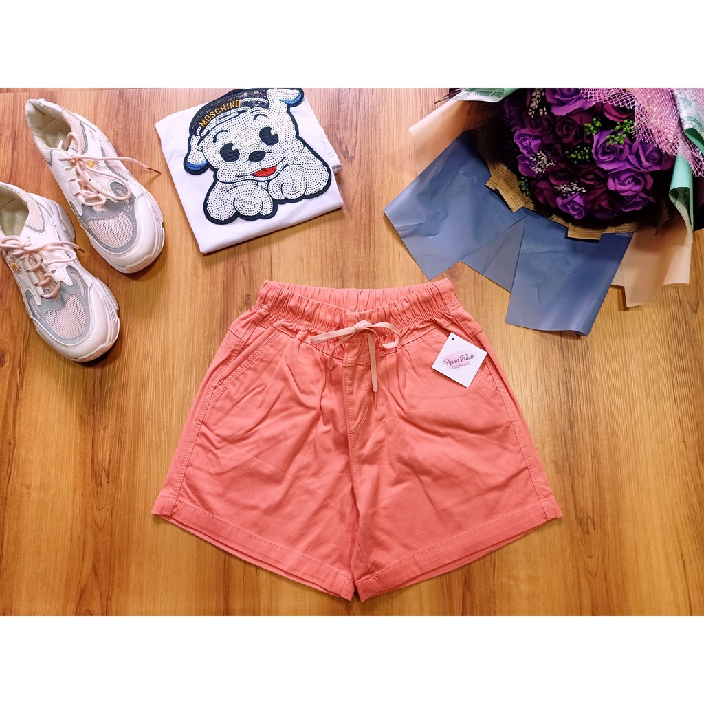 Quần Sọt Kaki Nữ Lưng Thun Xuất Khẩu Có Nhiều Màu