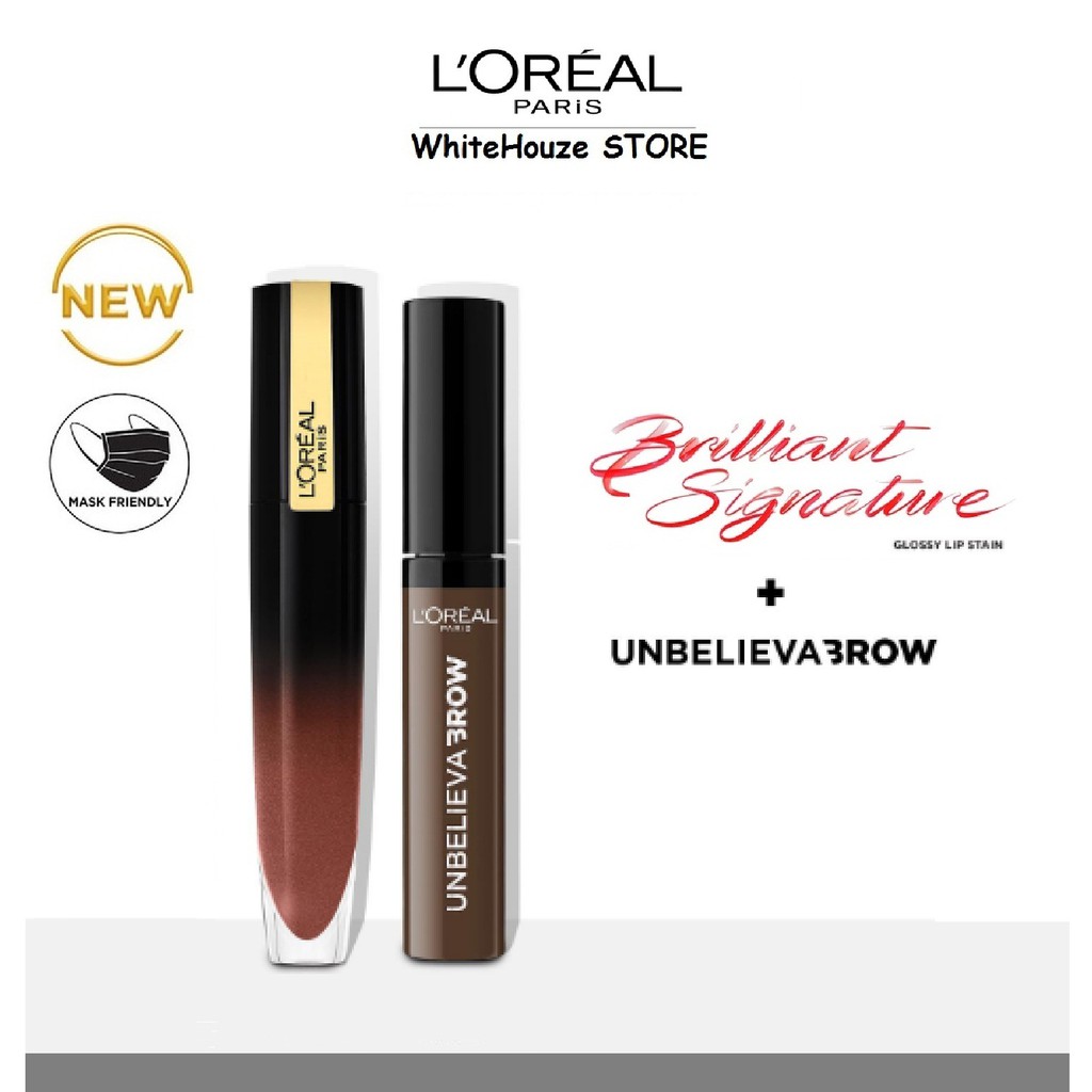 (Hàng Mới Về) Set Son Kem L 'Oreal Kèm Gel Vẽ Lông Mày Tiện Dụng | BigBuy360 - bigbuy360.vn