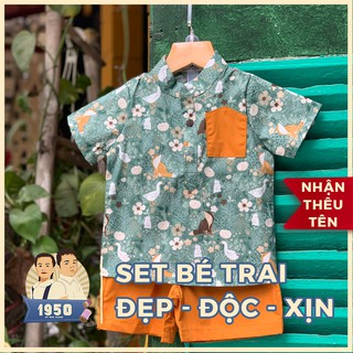 Bộ bé trai CÁO CAM, thêu tên riêng, đủ size 8 - 44kg.1950 by Đức Hạnh