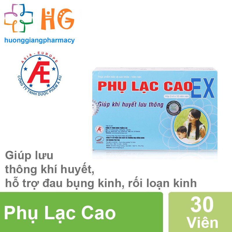 Phụ lạc cao EX - Tăng cường lưu thông khí huyết, giảm rối loạn trước, trong và sau kỳ kinh nguyệt (Hộp 30 viên)