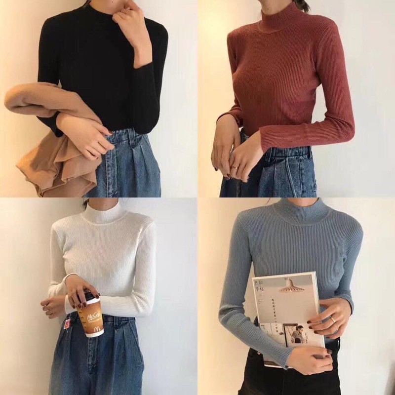 {SALE SIÊU RẺ} ÁO LEN GÂN CỔ 3 PHÂN CHẤT SIÊU MỀM MỊN