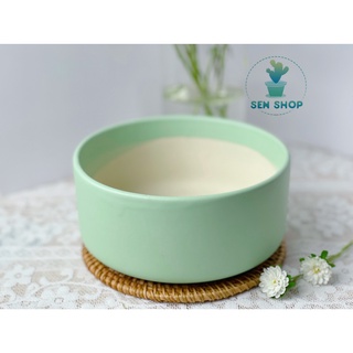 Chậu men trồng cây ( trụ thấp màu pastel)