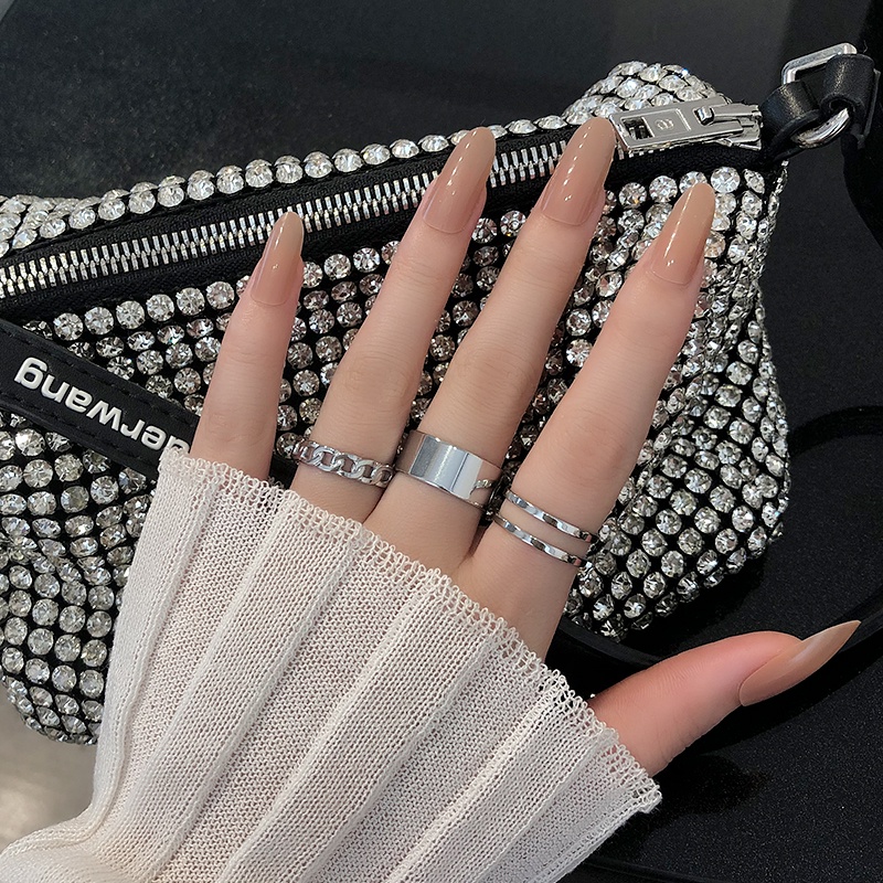 Set 3 nhẫn titan phong cách Hàn Quốc