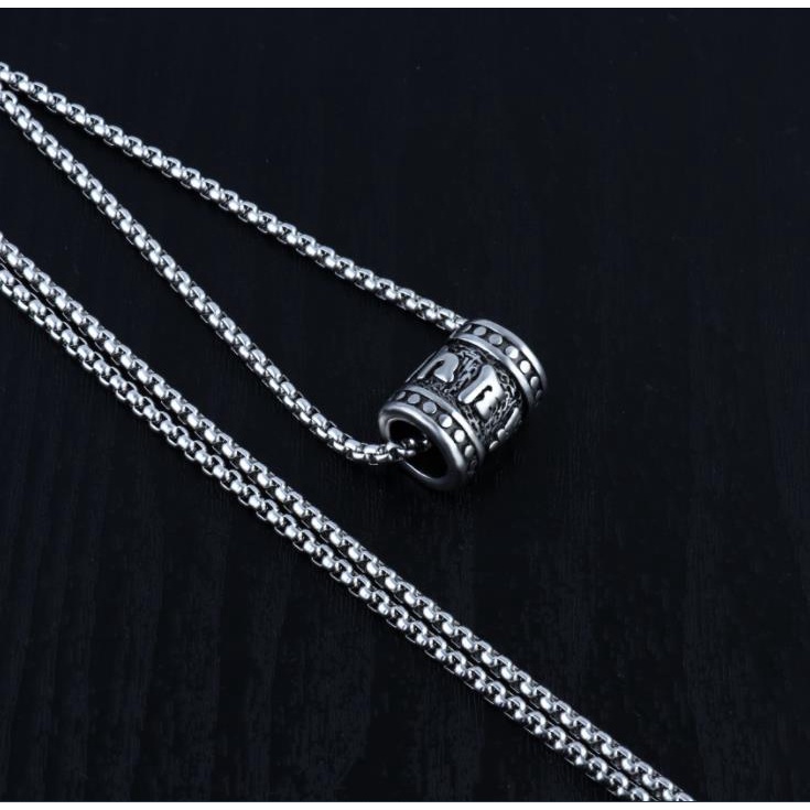 Vòng cổ Mặt Hình Trụ Bằng Thép Không Gỉ Thời Trang Cho Nam Và Nữ