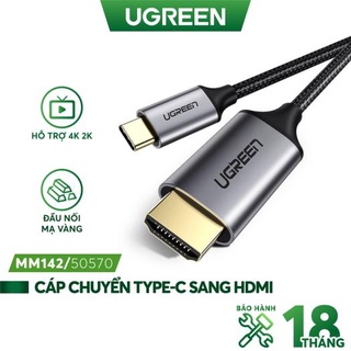 Cáp USB Type C to HDMI Ugreen 50570 dài 1,5m hỗ trợ 3D, 4K