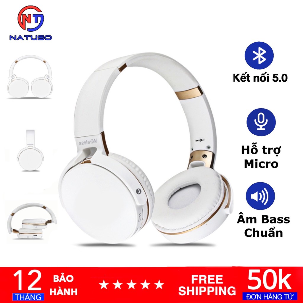 Tai nghe bluetooth chụp tai không dây có mic âm bass sống động 950BT Extra hỗ trợ thẻ nhớ cổng aux 3.5mm