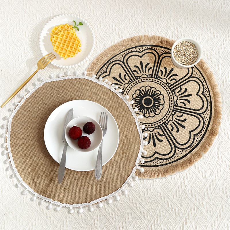 Tấm Lót Ly Hình Tròn Cách Nhiệt Phong Cách Bắc Âu