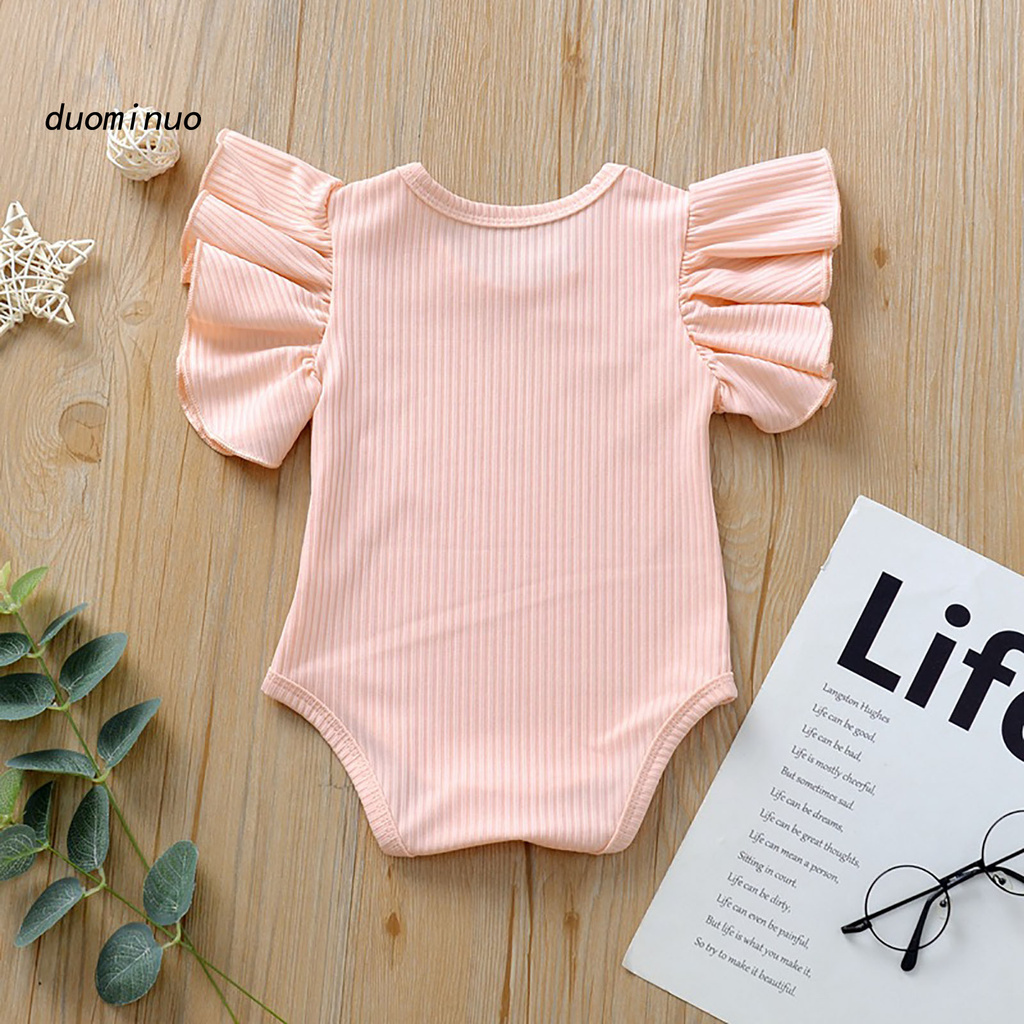 Jumpsuit Tay Ngắn Chất Cotton Cho Bé Gái