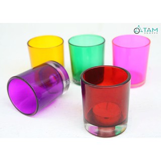 Chân nến ly thủy tinh màu trong suốt