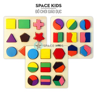 Đồ chơi ghép hình gỗ thông minh 3 cấp độ cho bé, đồ chơi gỗ trí tuệ giáo dục montessori