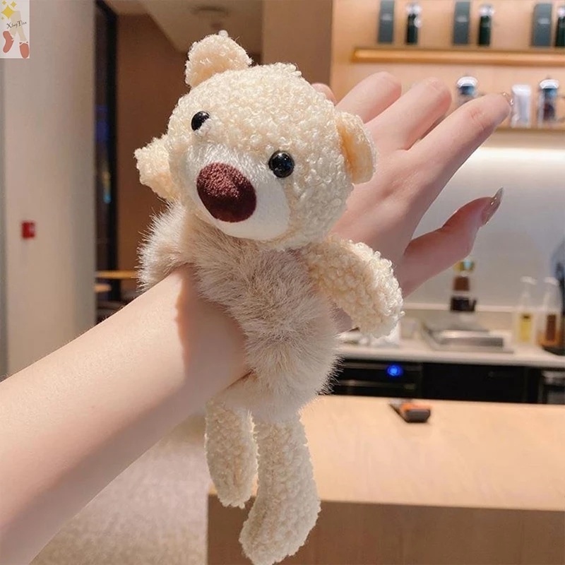 Dây Buộc Tóc Đính Nơ Hình Gấu Bông Mềm Mại Co Giãn Dành Cho Nữ