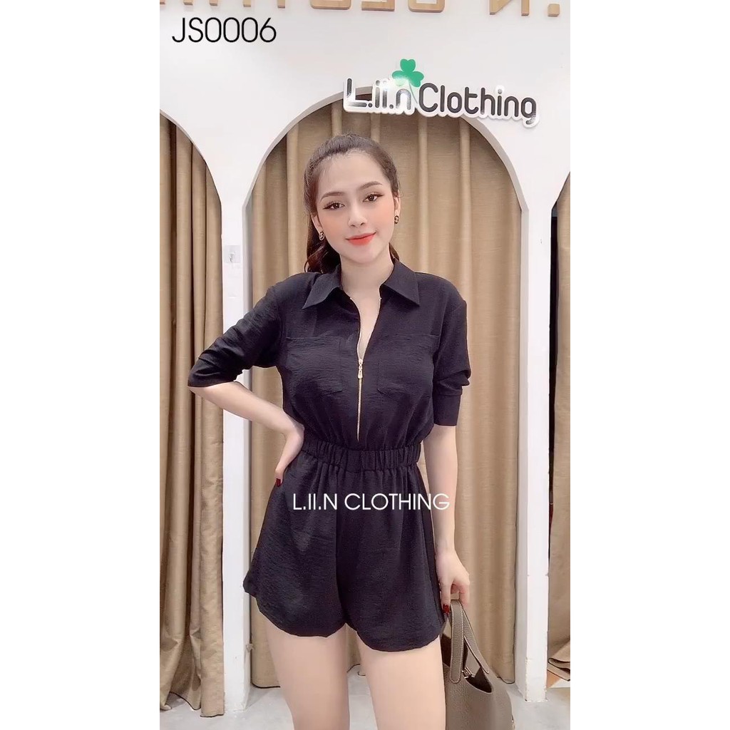 JumpSuit Đen Siêu Sang, Jum Dài Chất Vải Đũi Hàn, Đồ Bộ Nữ Phong Cách Cao Cấp