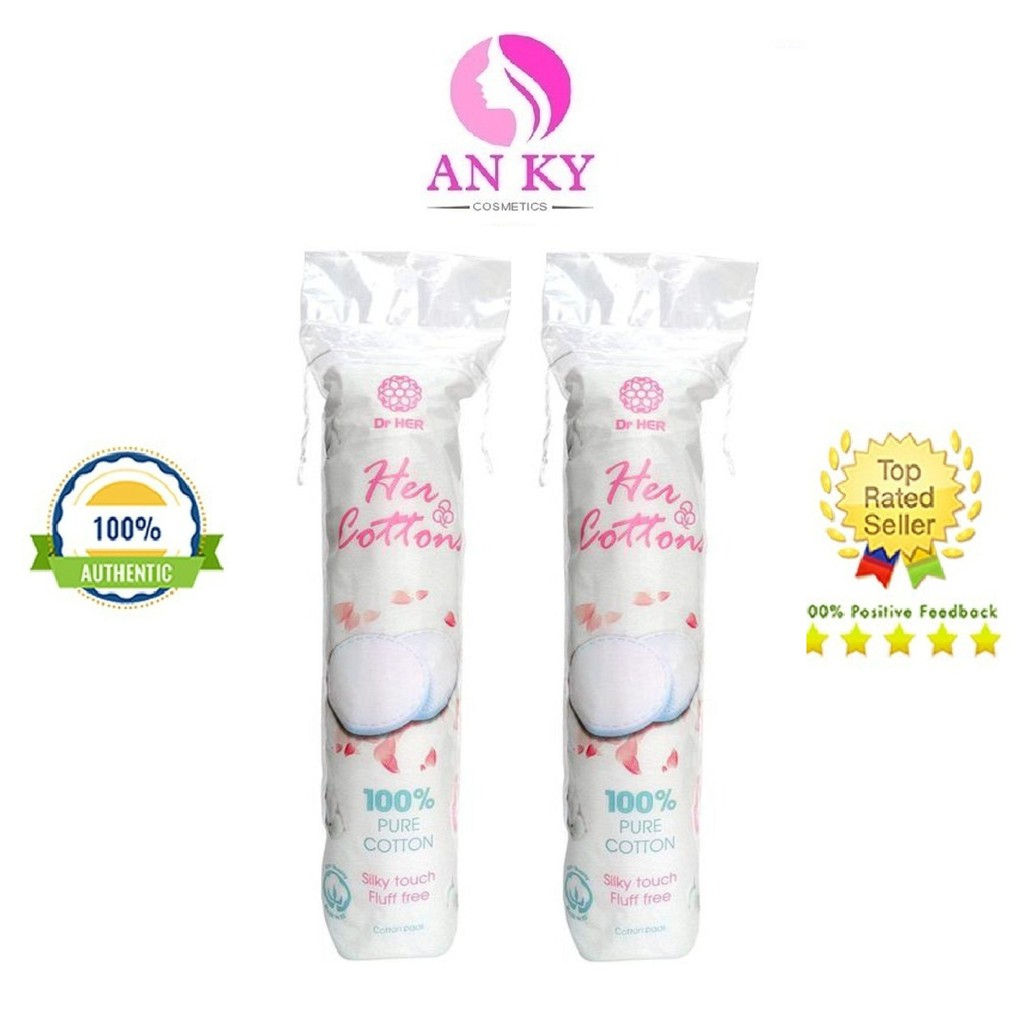 Bông Tẩy Trang Dr.Her 100% Cotton Tinh Khiết 120 Miếng