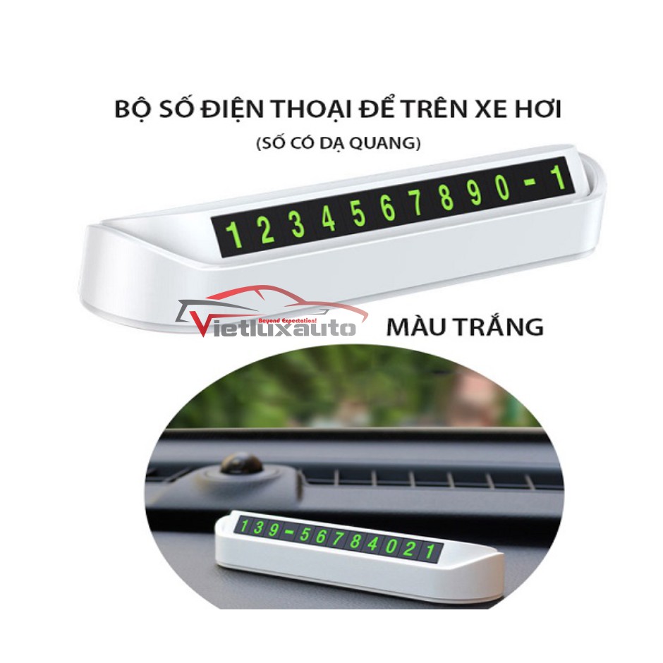 Bảng số điện thoại phản quang đặt trên xe ô tô