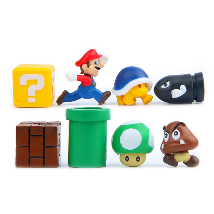 Mô hình các nhân vật Mario Series trang trí tiểu cảnh, terrarium, móc khóa, DIY (không có nam châm)