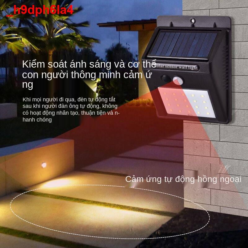 chia đôi đèn LED năng lượng mặt trời gia đình trong nhà ánh sáng điện, tường cảm ứng cơ thể con người, sân vườn, đ