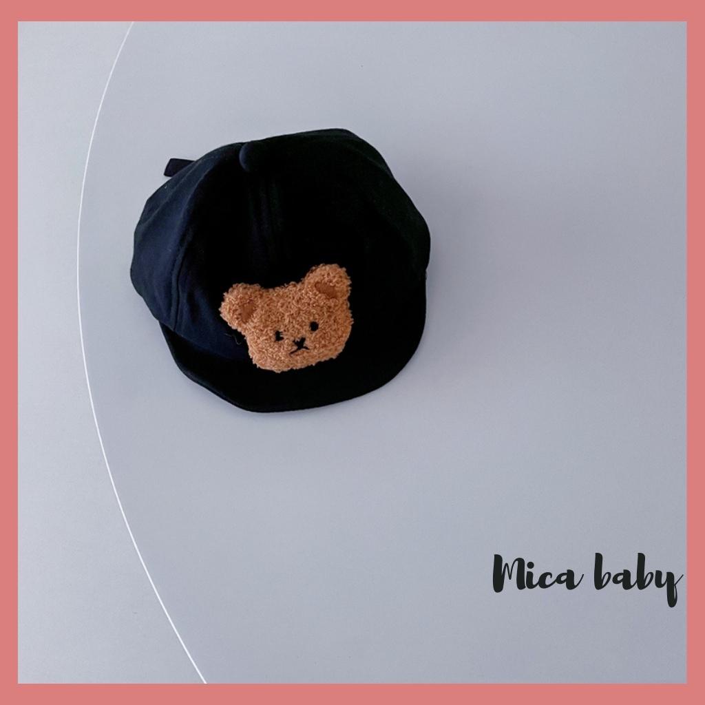 Mũ lưỡi trai mềm đính gấu bông xù dễ thương cho bé MH116 Mica Baby