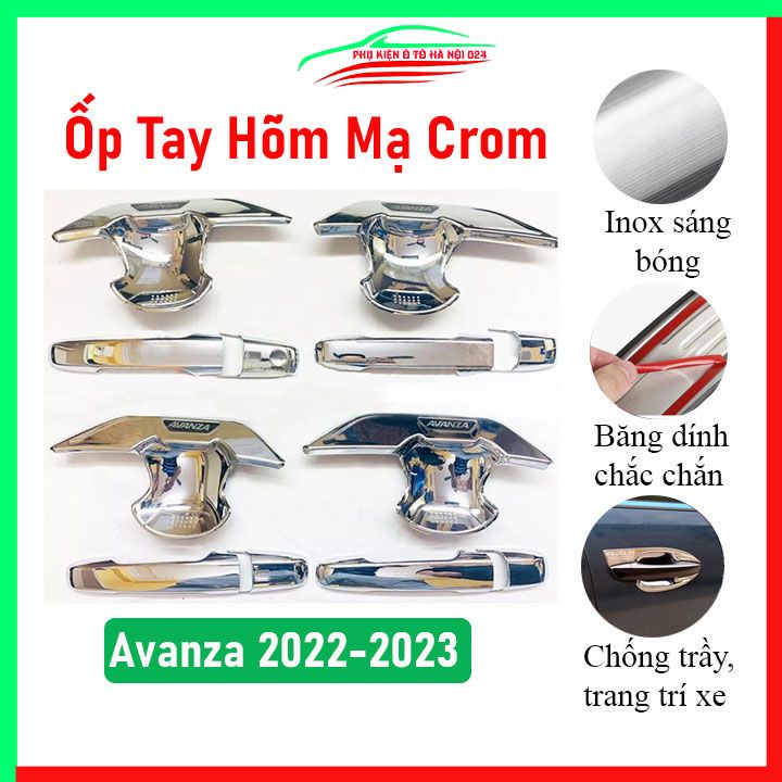 Ốp tay hõm mạ crom AVANZA 2022-2024 sáng bóng chống trầy bảo vệ cửa xe ô tô