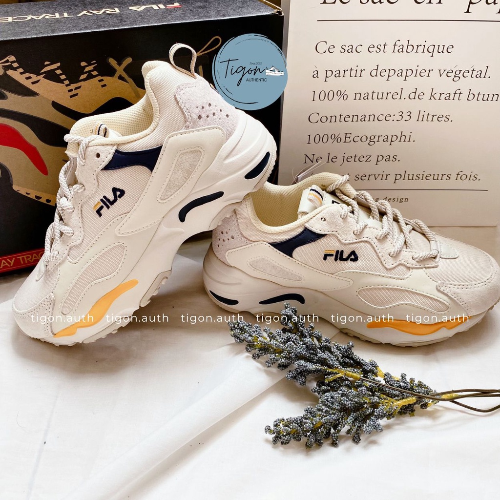 Giày thể thao chính hãng,  Giày thể thao nữ Fila Ray Tracer White Blue Yellow  Tigon.auth