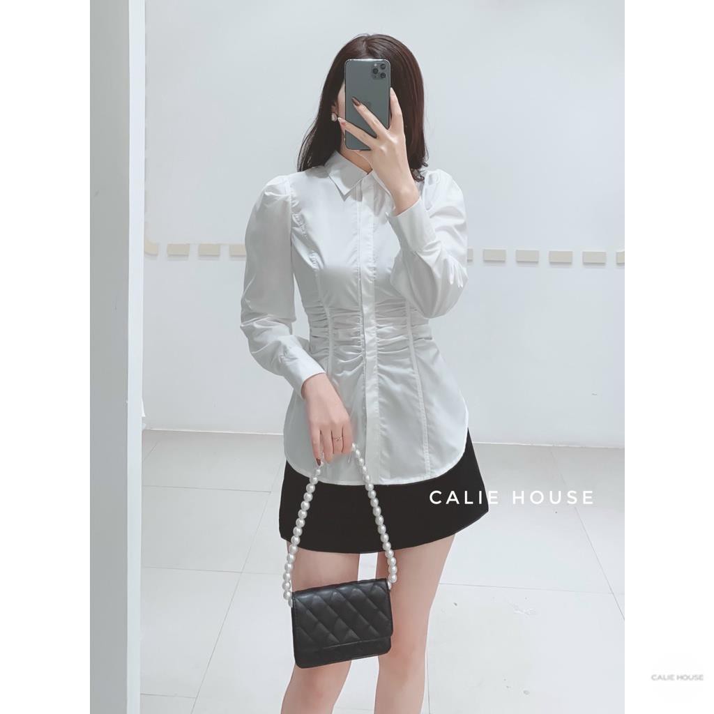 Áo sơ mi cổ đức nhún eo thời trang nữ Calie House A200