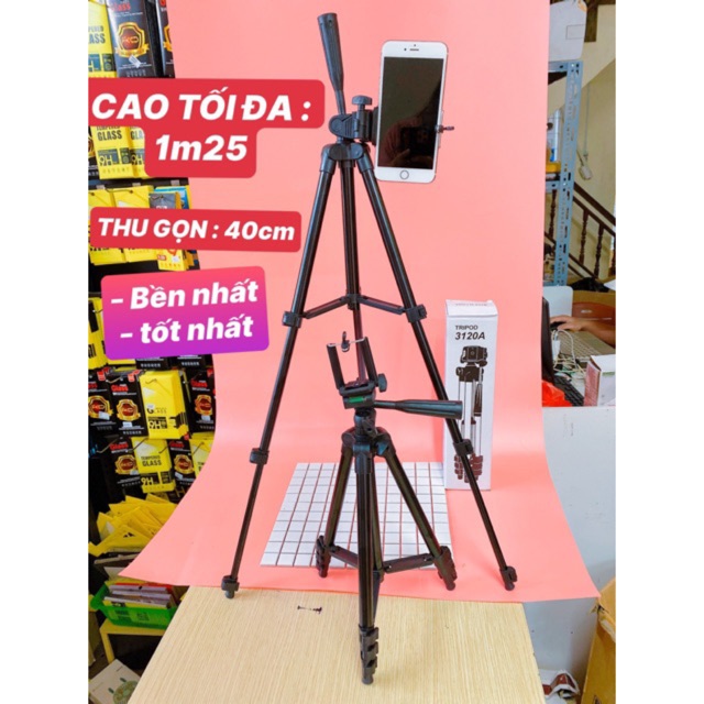 ( TỐT nhất có video thật ) Gậy chụp ảnh livetrems TRIPOD 3 chân 3120 si sắt