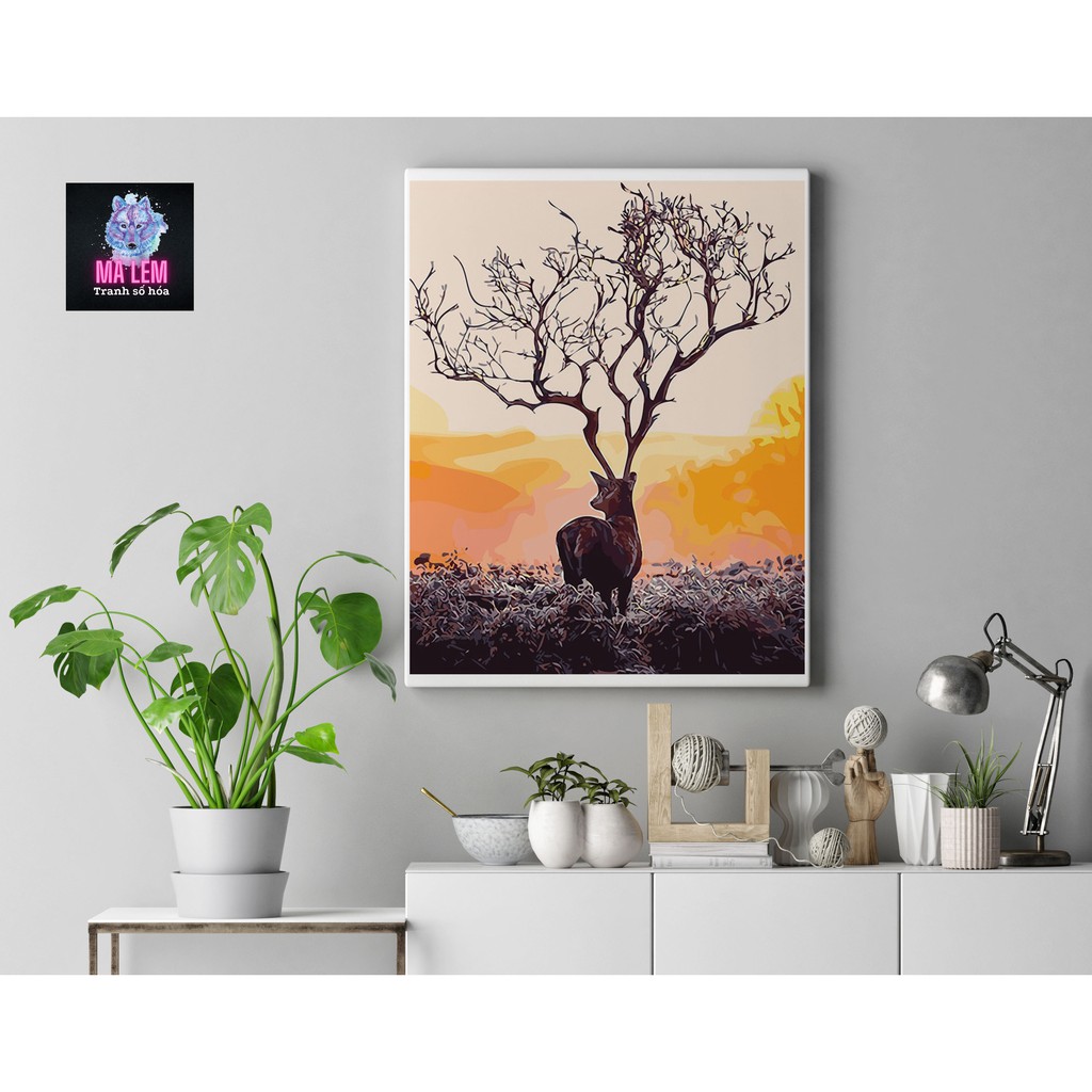[HÀNG CÓ SẴN] Tranh tô màu theo số Ma Lem (căng khung 40X50cm)/ Tranh tô màu số hóa Ma Lem (40X50cm) | BigBuy360 - bigbuy360.vn