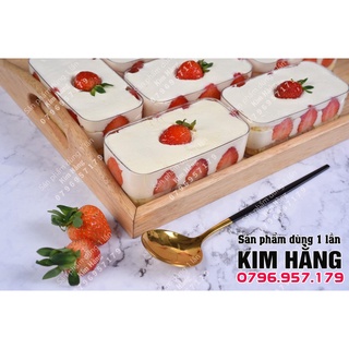Set 20h mica chữ nhật LC-1265 340ml chuyên dùng bánh lạnh mousse , tiramisu , panna cotta ,.....