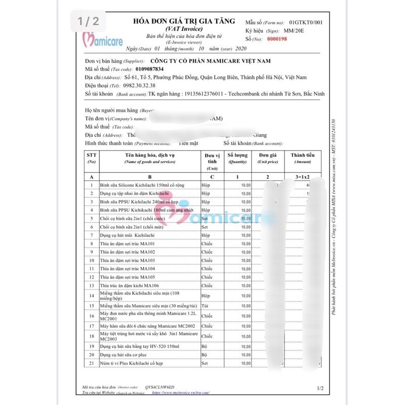 Máy hâm sữa tiệt trùng bằng hơi nước 6in1 Mamicare MC2002 rã đông và làm ấm sữa siêu nhanh