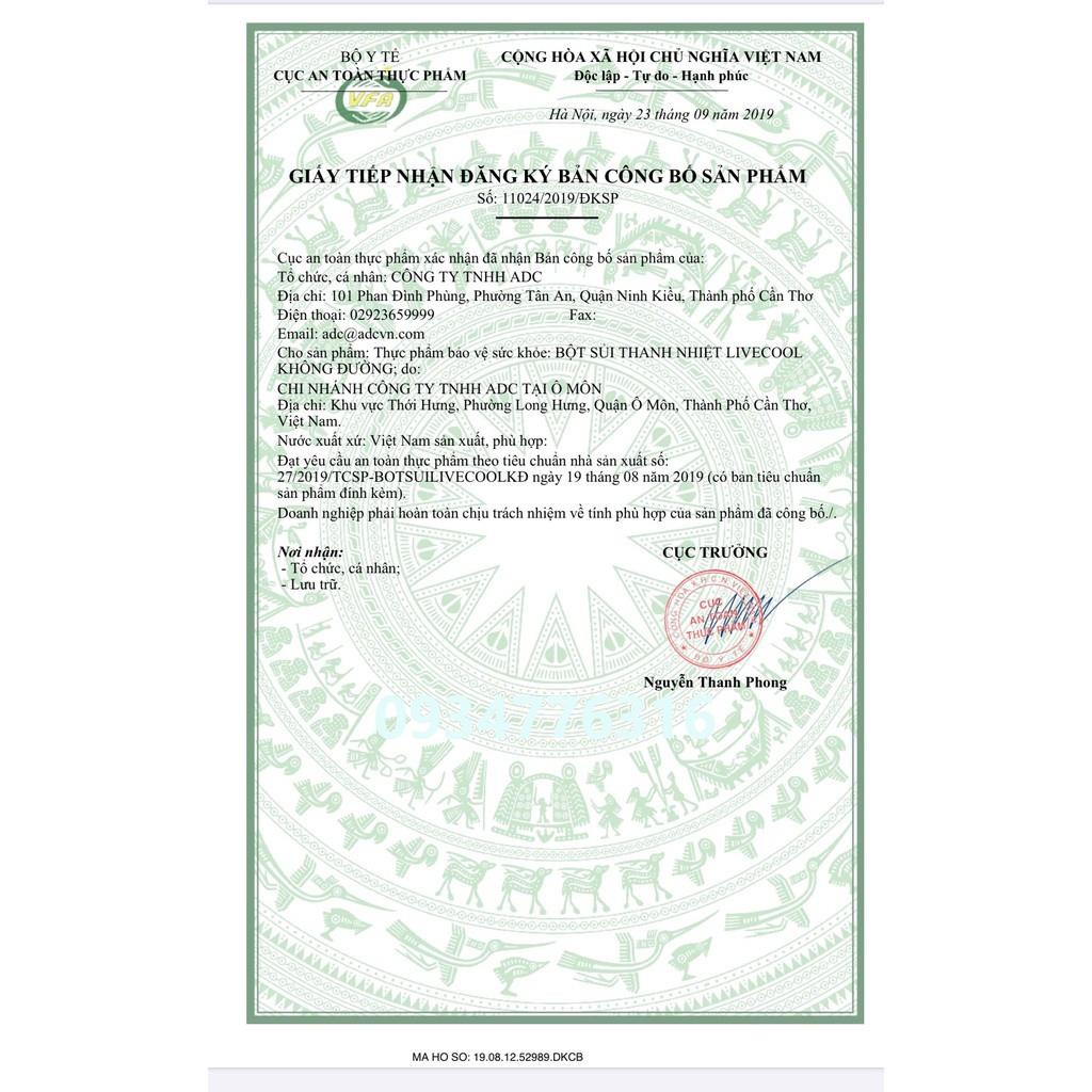 ✅ Bột tan thanh nhiệt Livecool không đường (Hộp 10 gói)