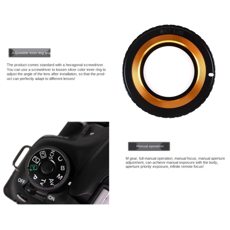 ✿ Ngàm Chuyển Đổi Ống Kính M42 Cho EF 5DII 5DII 5D 6D 7D 60D M42