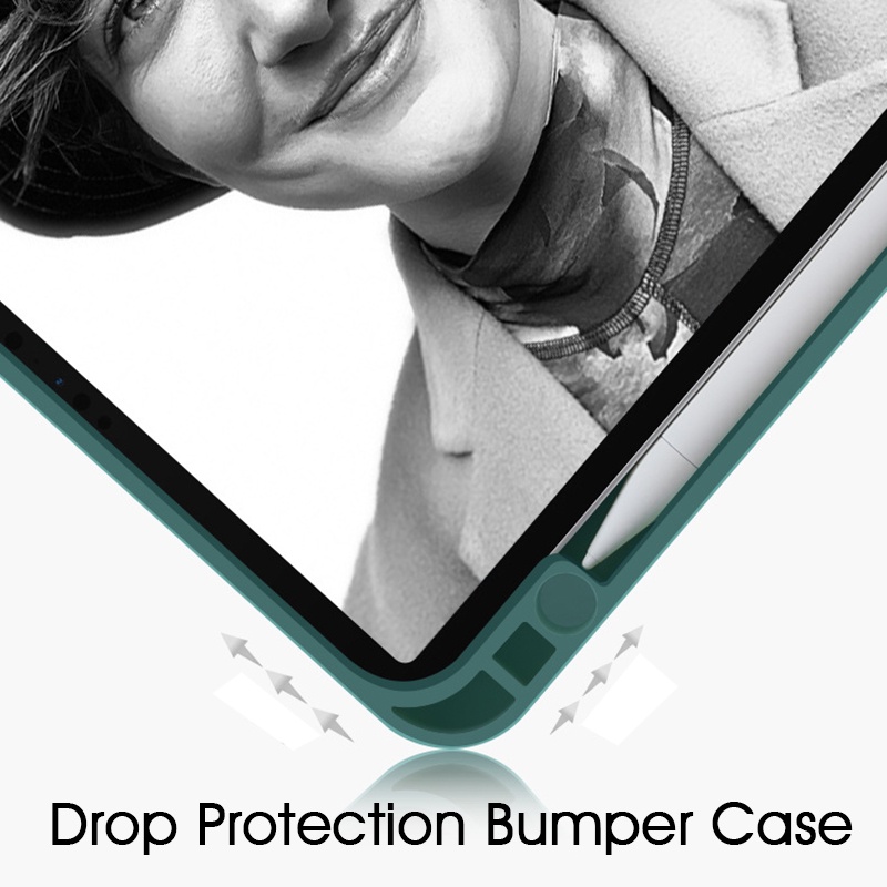 Ốp Máy Tính Bảng Silicone Với Ngăn Đựng Bút Chì Cho iPad Pro 11 Pro 12.9 Air 5 Air 4 Mini 6