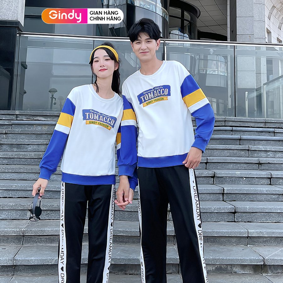 Áo hoodie cặp đôi áo sweater nỉ da cá  nam nữ GINDY basic dài tay forrm rộng thời trang thu đông A10106