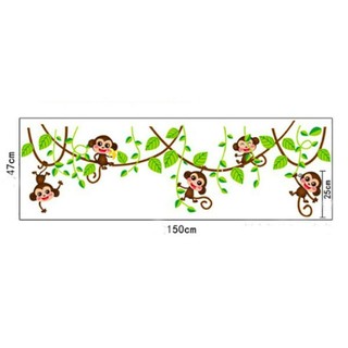 Decal dán tường dây leo khỉ