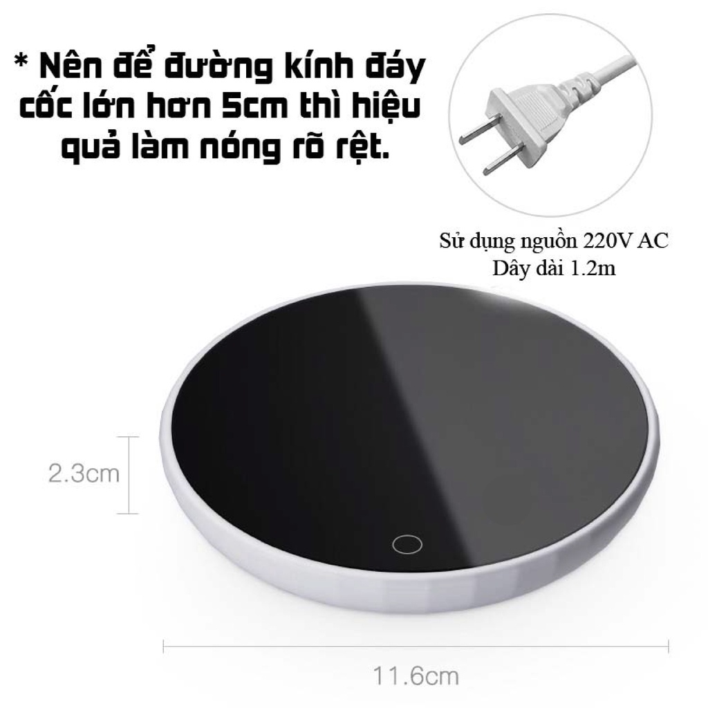 Đế Hâm Nóng Xiaomi OirM Thông Minh , Tiện Dụng - Giữ Nhiệt 55 ºC , Sữa, Cà Phê , Nước....Phù Hợp Với Mọi Chất Liệu