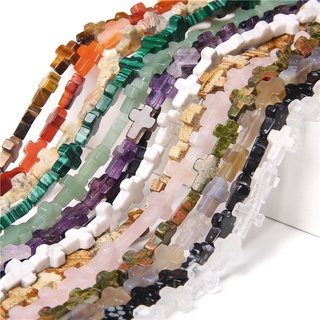 10 Chiếc Đá Tự Nhiên Đính Hạt Mã Não Chữ Thập Hạt Rời Miếng Đệm Đá Quý Hạt Đá Để Trang Sức Làm DIY Vòng Tay Vòng Cổ Phụ Kiện