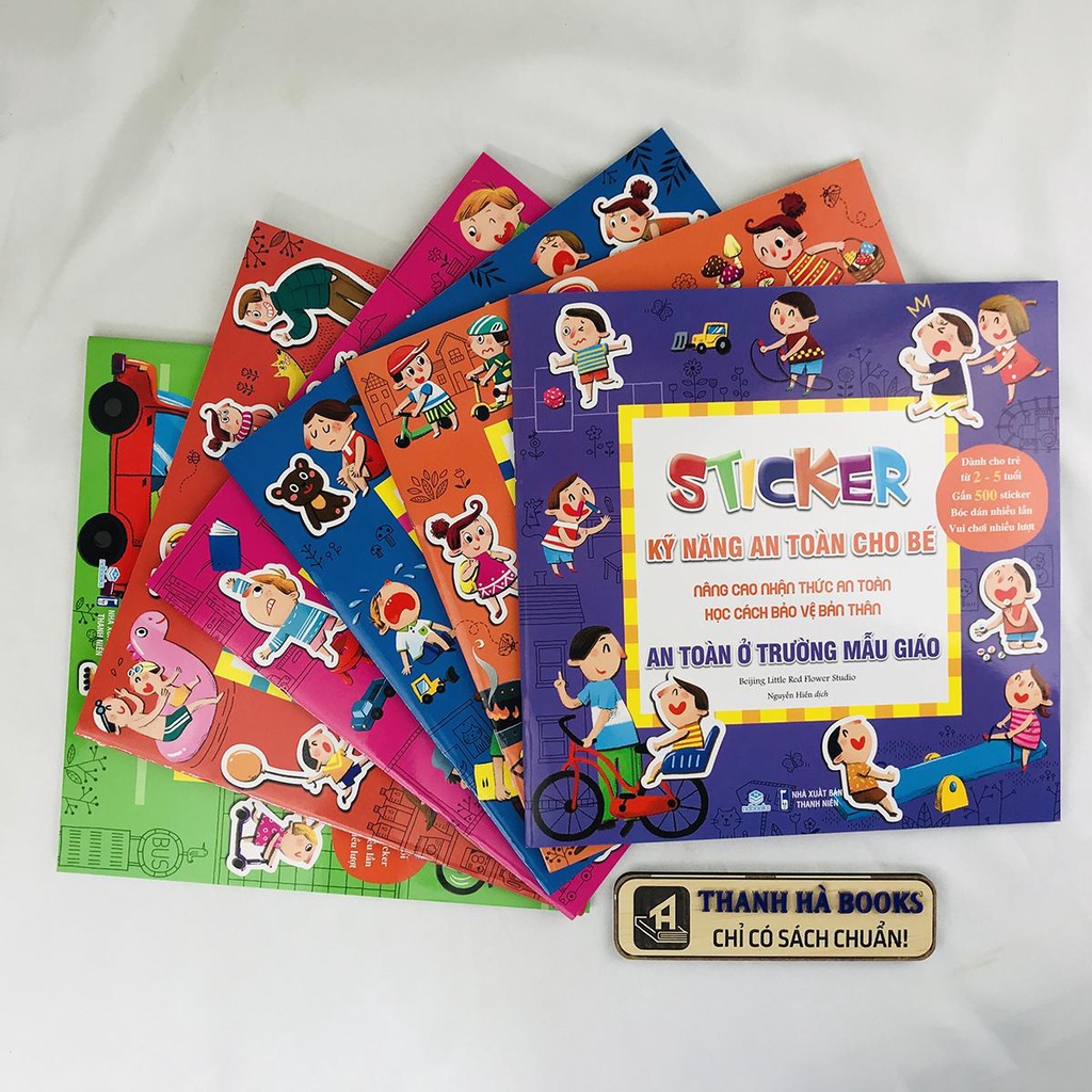 Sách - Sticker Kỹ năng an toàn cho bé - lẻ tùy chọn  với gần 500 sticker