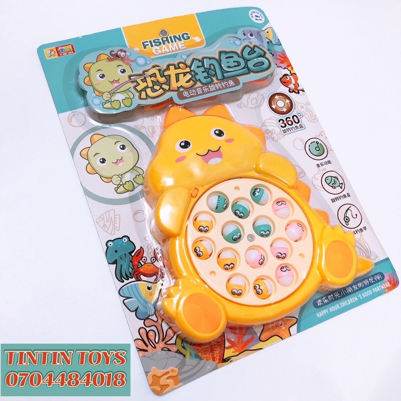 [nhiều MẪU-NHẠC-Xoay vòng] Đồ chơi câu cá dùng Pin dễ thương cho bé