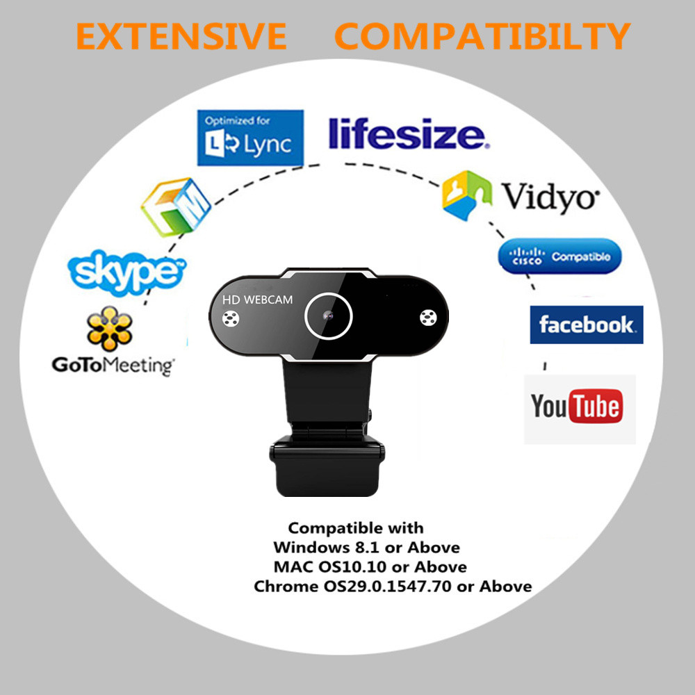 Webcam Full Hd 1080p 1944p 720p 480p Kèm Micro Dành Cho Máy Tính | BigBuy360 - bigbuy360.vn